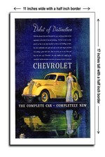 1937 Chevy Master De Luxe Sport Sedan - 11x17 Poster