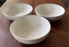 3 West Elm White Pasta Soup Bowls Portugal 8.5” Stoneware