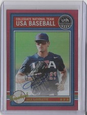 2025 USA  Stars & Stripes USA Baseball Throwback Auto Red Jace LaViolett   07/49