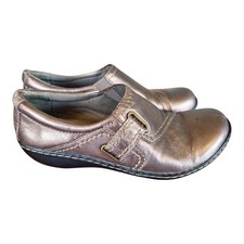 Clarks Ashland Blush slip-on loafers pewter leather Metallic 6M Business Autumn