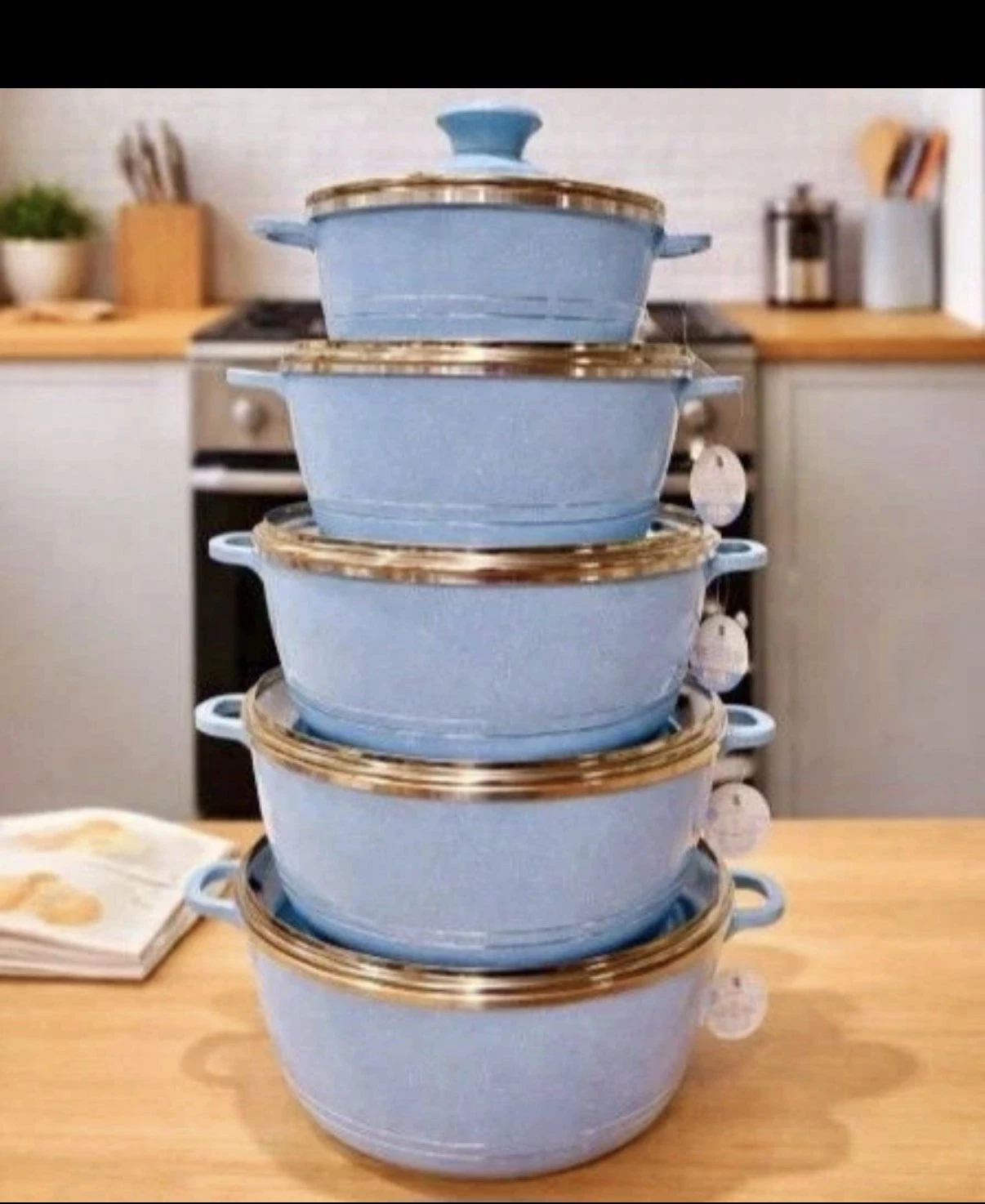 5PC Die Cast Non-Stick Stockpot Cookware Cooking Pan Pot Induction Casserole Set