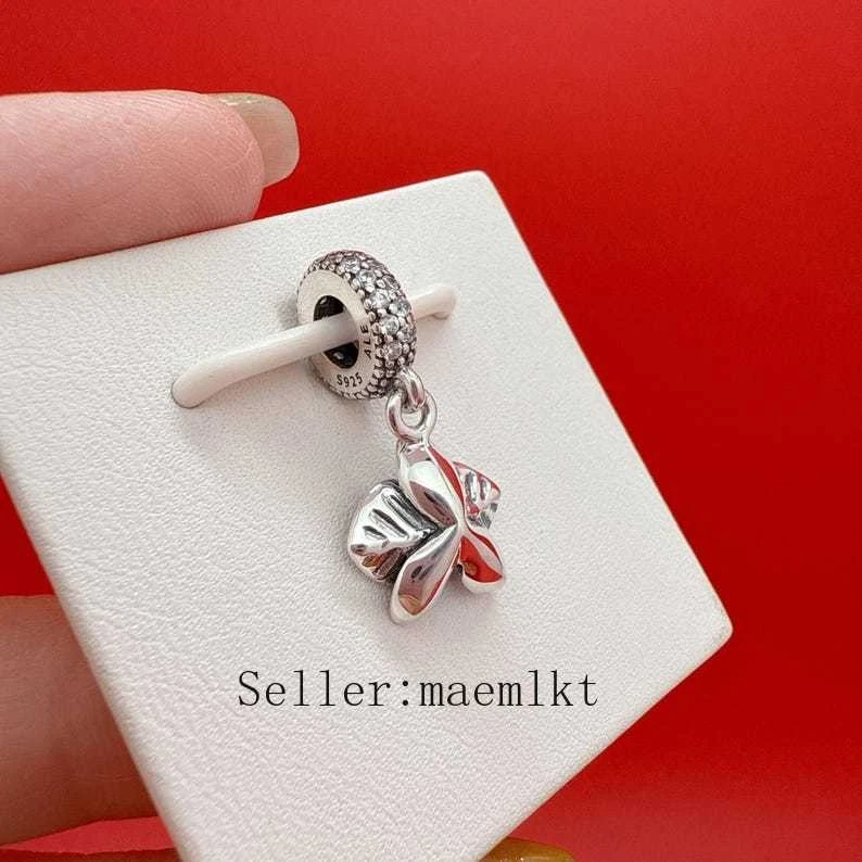 Dije de flor de orquídea púrpura astilla para pulsera Foto 3 de 3