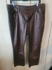Old Navy High Rise Boot Cut Faux Leather Brown Womens Pants Size 14