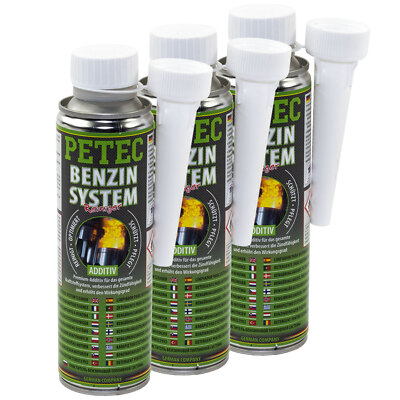 PETEC Benzin System Reiniger Additiv Zusatz 3x 300 ml Motorreiniger Benzinsystem