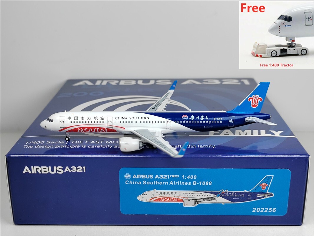 1:400 PandaModel China Southern Airlines x MaoTai A321neo B-1088 + tractor gratuito