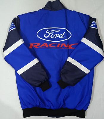 90s Ford レーシングジャケット racing jacket 黒 青 Adults Unisex Vintage Team Racing Jacket, Ford Jacket Blue