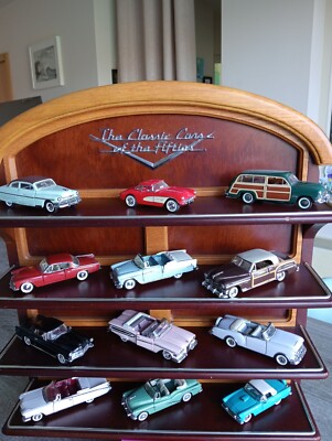 Franklin Mint ''The Classic cars of the Fifties'' display including 12 cars
