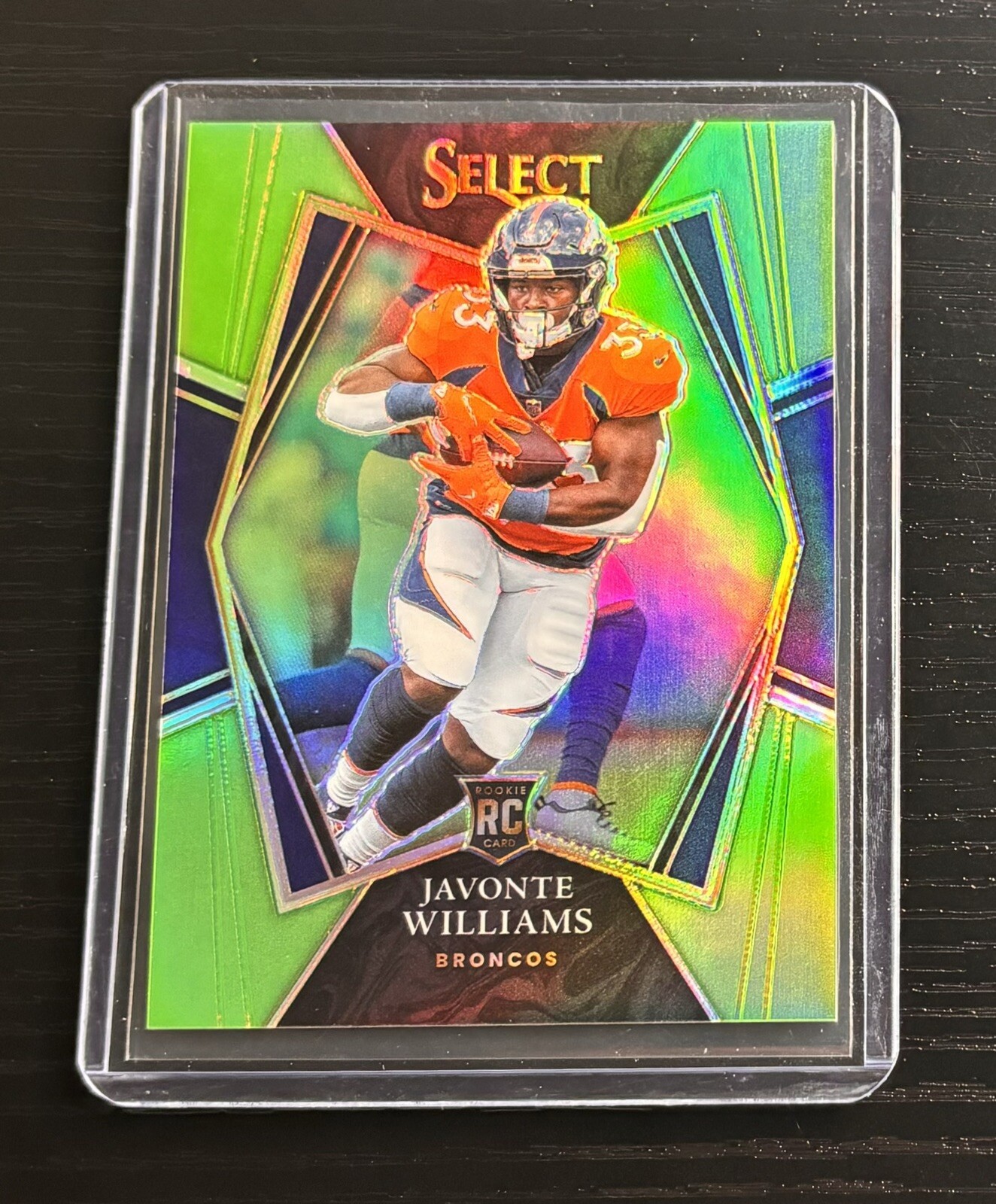 2021 Panini Select Javonte Williams Neon Green Prizm /49 Rookie #157 Broncos SP