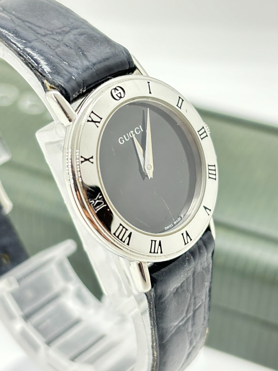 Exc+5 w/Box ] Gucci Watch 3000L 24mm Women's Silver X Black Used