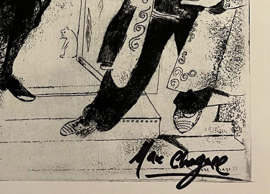 Impresión original firmada por Marc Chagall, certificado de autenticidad y tasación por $3,500 USD* Foto 4 de 4