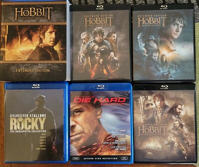 Hobbit Motion Picture Trilogy Extended DIE HARD Rocky Undisputed BLU RAY LOT 