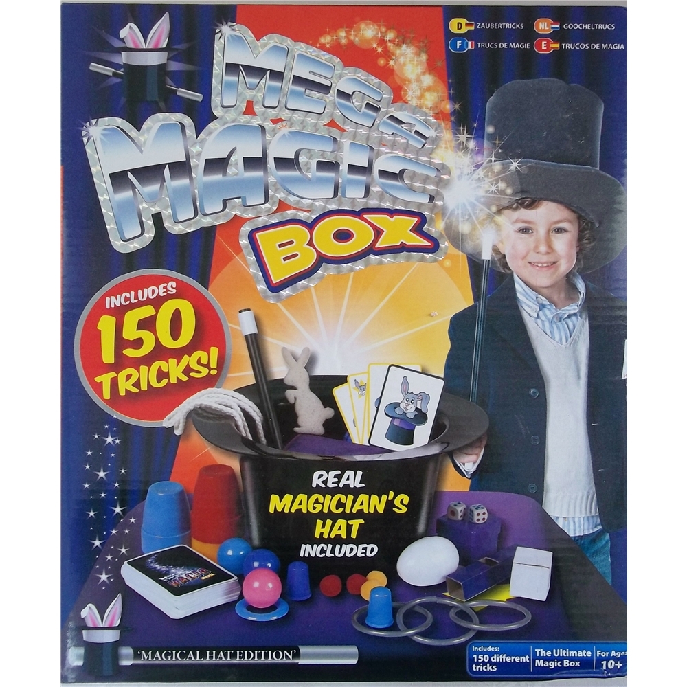 Mega Magic Box - Includes 150 Tricks - Real Magician's Hat