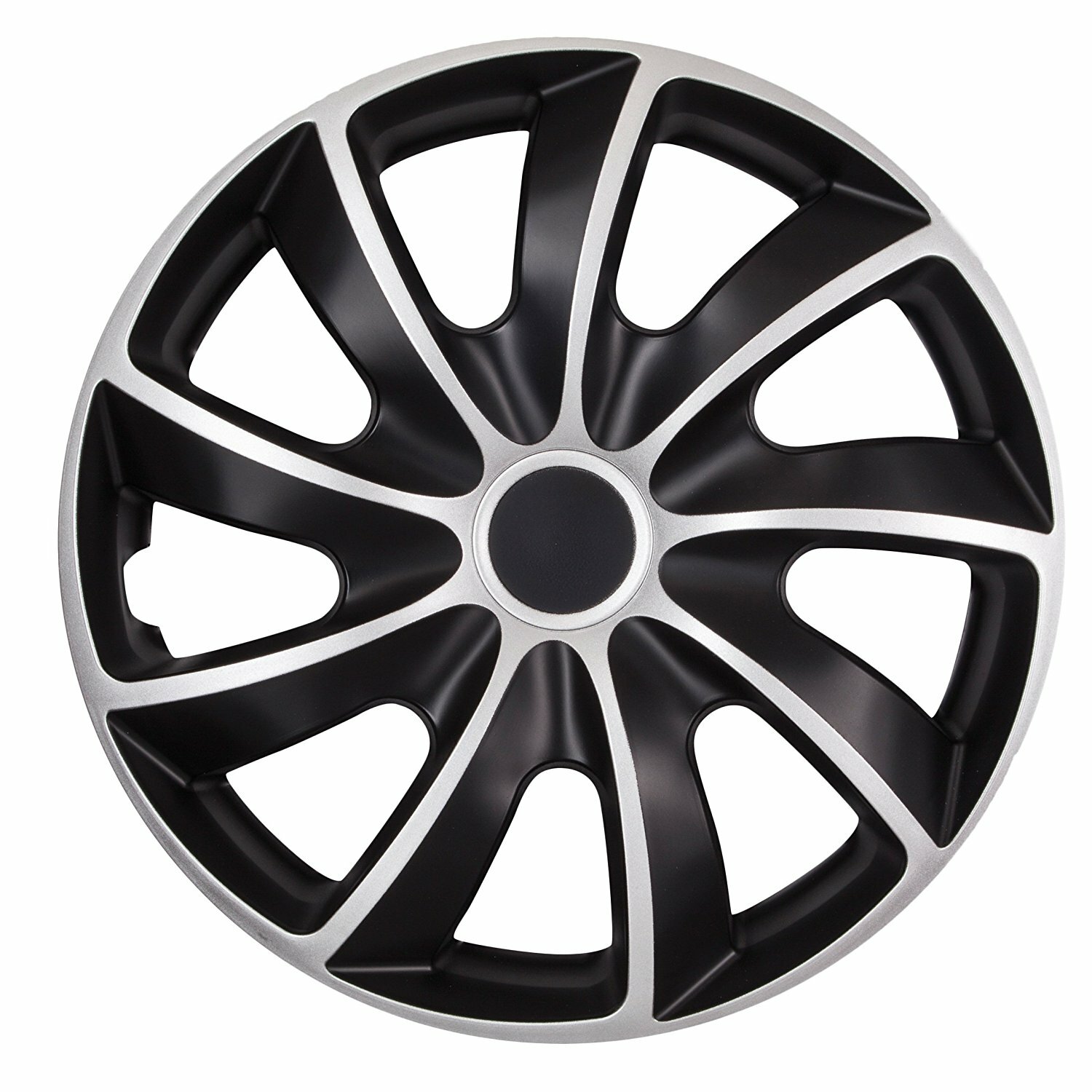 Enjoliveurs 15 " QUAD BICOLOR CS noir argent pour remplacer des caches usés