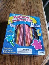 Balloon Modeling Kit 72 Balloons 9.45" Long Assorted Colors With Pump New 