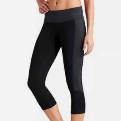 Athleta Zippy Balance Capri Pants Black and Gray