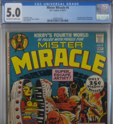 PRIMO:  MISTER MIRACLE #4 1st BIG BARDA app KIRBY VG/FN 5.0 CGC 1971 DC comics