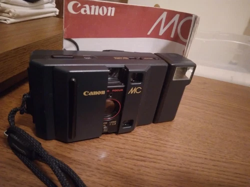 Canon MC Compact Point and Shoot 35mm Vintage Camera W/ Operators Manual