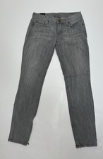 Lucky Brand Jeans Grey Lola Zip Women's Size 2 26 Skinny USA Made Ankle Zipper