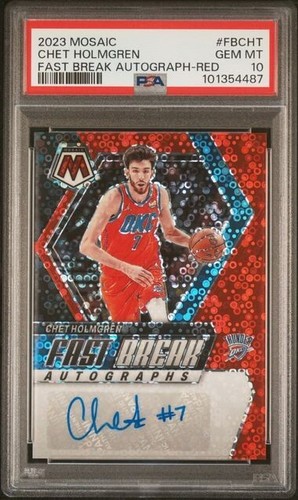 2023 Mosaic Fast Break Auto #FB-CHT Chet Holmgren Red SP /49 PSA 10 OKC Thunder