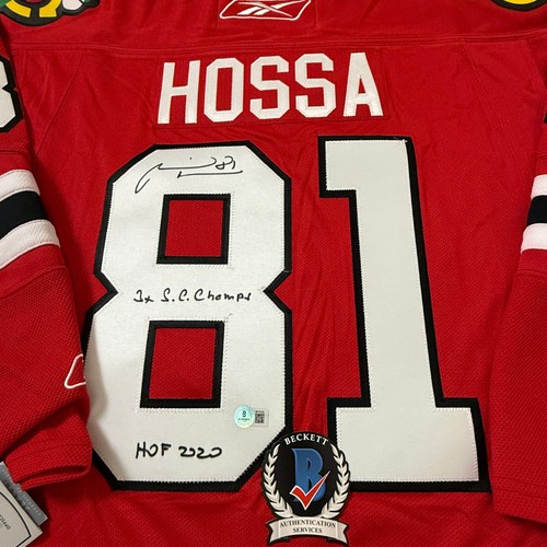 MARIAN HOSSA SIGNED CHICAGO BLACKHAWKS REEBOK JERSEY BECKETT BAS COA BP70105 - Picture 2 of 5