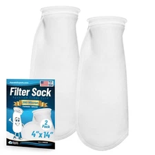 Aquatic Experts 4-Inch Ring 200 Micron Felt Filter Socks - Long for Aquariums