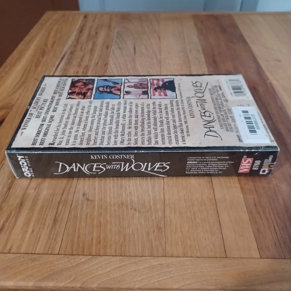 Dances With Wolves VHS RARE FACTORY SEALED STUDIO WATERMARK 1990 Orion - Image 4 of 4