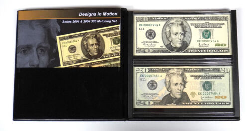 DESIGNS IN MOTION SERIES 2001 & 2004 $20 MATCHING SERIAL NUMBER SET 00007454 - Picture 3 of 6