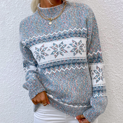 Christmas Turtleneck Snowflake Knit 