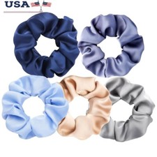 5Pcs Silk Hair Ties Scrunchies No Damage Elastic Holders Frizz Prevention New