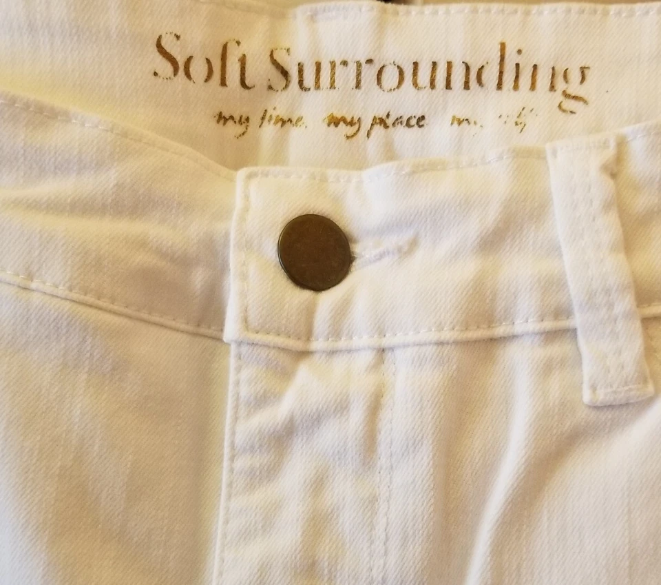 Pantalones de mezclilla suaves al tobillo con detalle de ganchillo para mujer talla 14 vacaciones de verano Foto 3 de 4