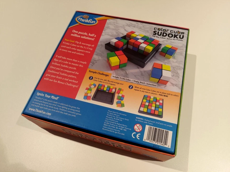 Color Cube Sudoku Board Game - Thinkfun - Like New - Image 3 of 4