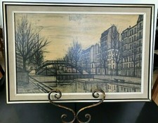 Buffet Bernardo moderno metà secolo canale San Martino 1956 litografia francese firmata