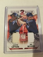 2015 Elite Back 2 Back Jacks Justin Upton & Wil Myers #7 Dual Relic Card Padres