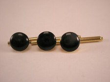 5/16" Round Rimless Black  Gold Vintage Formal Shirt Studs prom tux groom b333