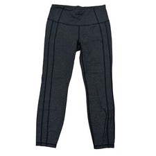 ATHLETA Geometric Power Up 7/8 Leggings Sz M Black Gray Stretch Fabric 349682