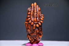 Chinese Natural Boxwood Hand-carved Exquisite Buddha Hand Statue