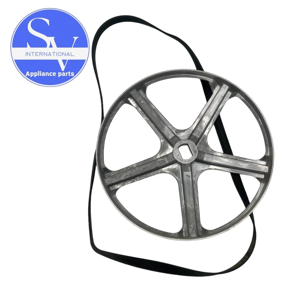Polea y correa de accionamiento de lavadora Electrolux Frigidaire 5304514822 134616701 Foto 2 de 2