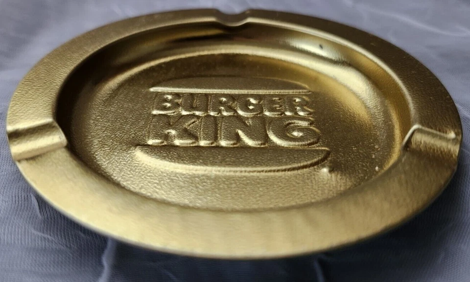 Vintage Ashtray Burger King Fast Food Restaurant Collectible Gold Rare Metal - Image 3 of 3