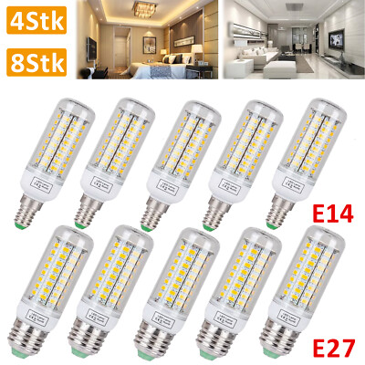 E27 E14 LED Birne Mais Licht Leuchtmittel Strahler Lampe 5730 SMD Warmweiß 220V