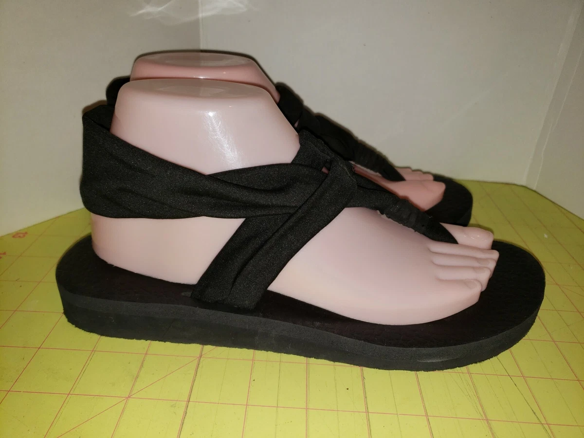 Skechers Yoga Foam Black Sandals Womens Size 7