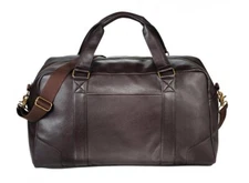 NEW Leed's Oxford 20" Weekender Executive Duffel Travel Bag Brown Faux Leather