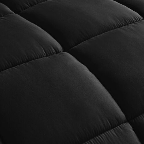 Chezmoi Collection 2-Piece Down Alternative Comforter Set (Twin, Black) Twin - Picture 4 of 8