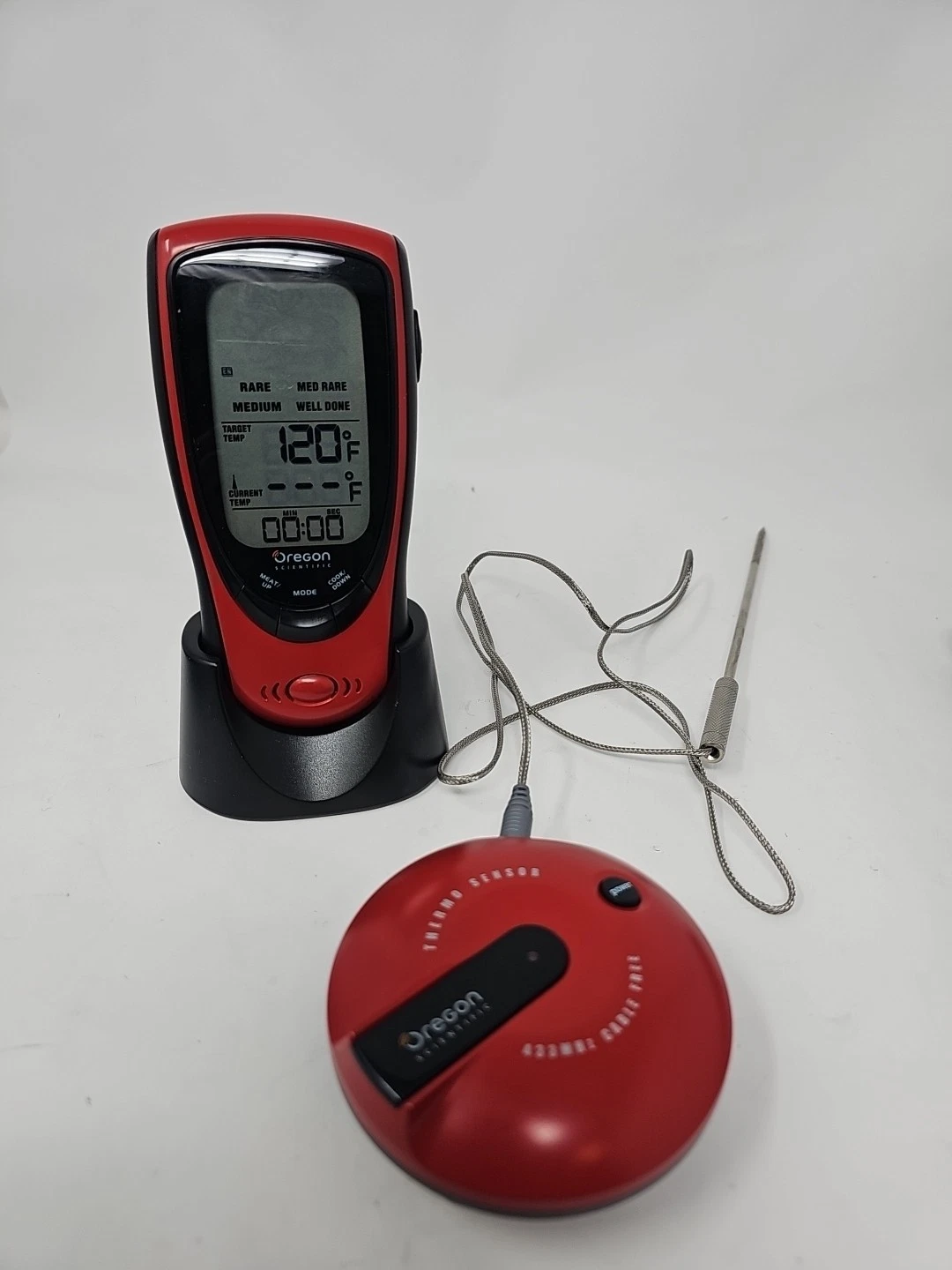 Oregon Scientific AW131 Wireless BBQ Thermometer Set Tested Works Red
Opens in a new window or tab