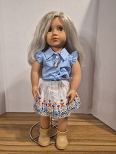 Our Generation Doll Blonde Wavy Hair Freckles Blue Eyes Boots, Necklace Battat