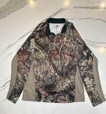 Men's Mossy Oak Camo Size Large Long Sleeve 1/4 Zip Pullover Shirt Hunting
