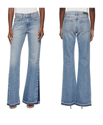 NWT  Baldwin Willow Condor Flare Raw Hem Jeans blue 25