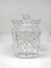 Vintage 1990s Signed Waterford Crystal Lismore Biscuit Barrel Jar