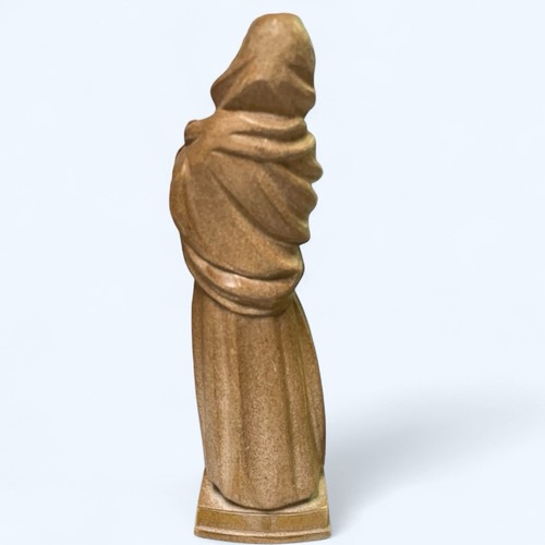 Vintage Hand Carved Wood Statue Virgin Mary With Baby Jesus Madonna Smooth Shape - Picture 4 of 8