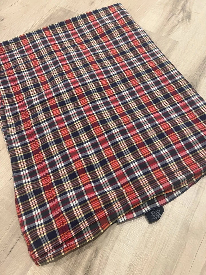 Ralph Lauren Vintage Kennebunkport Madras 2 Piezas Doble Sábana Plana y Falda Cama Foto 2 de 4