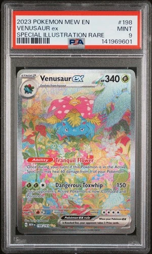 2023 POKEMON MEW EN-151 SPECIAL ILLUSTRATION RARE #198 VENUSAUR EX PSA 9